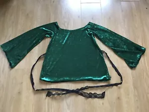 Moon Maiden Gothic Clothing Green Crushed Velvet Top Size 8 - Picture 1 of 3
