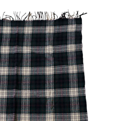 Vintage Pendleton Wool Throw Blanket Green Red Plaid 90s 1993 SAMPLE 54x67 USA - Image 1 of 4