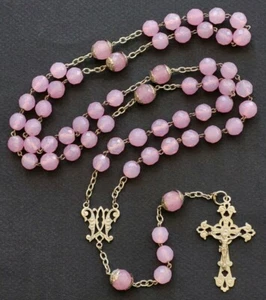 Toller GROSSER VINTAGE ROSENKRANZ FACETTIERTE PERLEN Kreuz Jesus Christus Maria - Bild 1 von 24