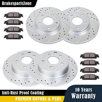 Front & Rear Brake Rotors Pads fit for Nissan Altima 2007-2013 Drilled Slotted - Изображение 1 из 4