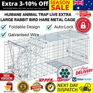 Humane Animal Trap Live Extra Large Rabbit Bird Hare Possum New Metal Cage Catch - Picture 1 of 12