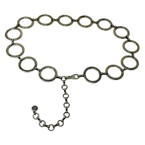 Cinturón Cadena Ajustable Vintage Tono Plata - Imagen 1 de 7
