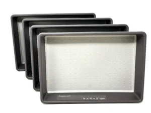 Madesmart 4 Organizer Storage Bins 9.8" X 6.8" X 2" Granite Finish Plastic 69096 - Picture 1 of 5