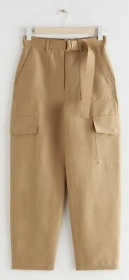 & Other Stories Pantalón Utilitario Pantalones Sueltos Bolsillos Carga Cinturón S Foto 1 de 4