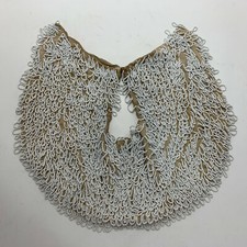 Antique Hand Beaded White Collar - Victorian Edwardian Clothing 