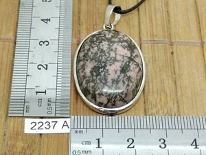 Pendentif RHODOCHROSITE + cordon reglable - collier reiki chic style victorien - Imagen 1 de 4