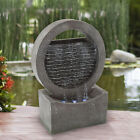 Round Cascade Fountain Waterfall Led Lights Outdoor  Water Feature-18.5inch