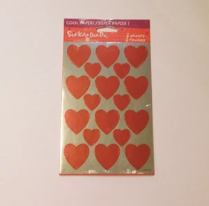 Stickety Doo-Da ~Red Hearts ~ 2 Hojas Saludos Americanos Paquete Sellado - Imagen 1 de 1