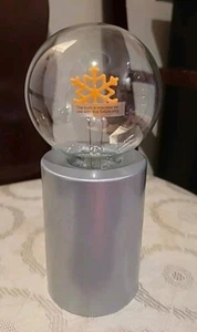 8" Snow Shaped Bulb LED Filament Bulb Table Top Metal Base Battery Oper Silver - Picture 1 of 4
