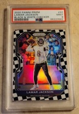 2020 PANINI PRIZM BLACK AND WHITE CHECKER #37 SSP PSA 9 MINT RAVENS LOUISVILLE 