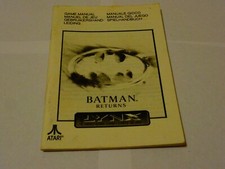 ATARI LYNX Game Manual - Batman Returns - Lot 3