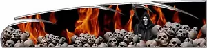 Grim reaper skulls flame go kart race car vinyl graphic decal wrap - Foto 1 di 1