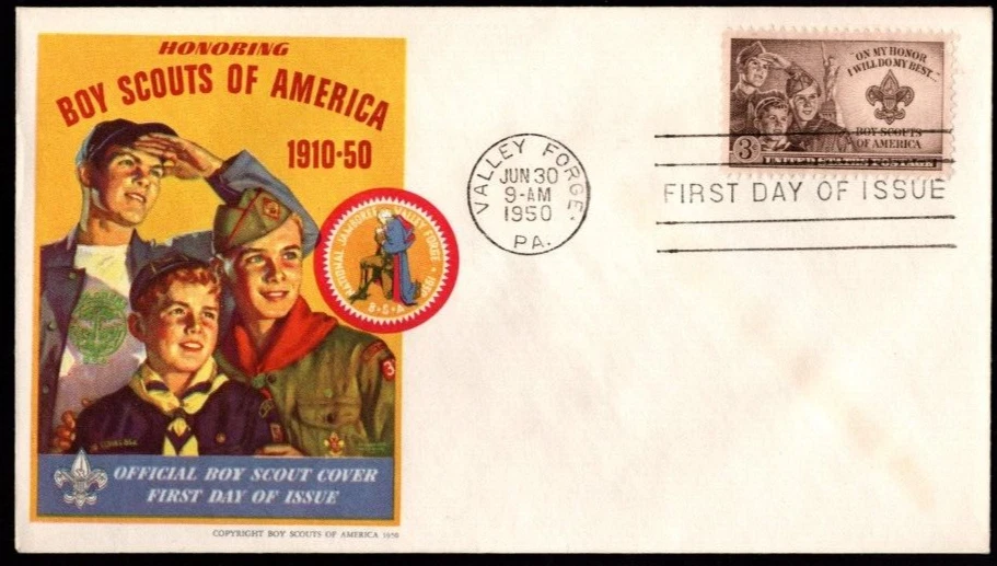 SC# 995 FDC, Boy Scouts of America , Official cachet, back flap closed - Image 1 of 1