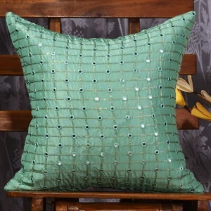 designer pillows for couch green pillow covers living room sofa cushion cover 2p - Picture 1 of 9