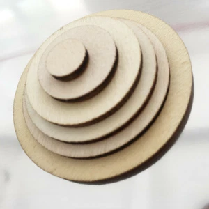 50/100 Pcs Wooden Round Circle Discs Unfinished Embellishment For Art Craft - Picture 1 of 10