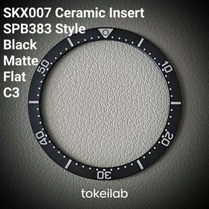 Inserto de bisel SKX007 cerámica C3 (estilo SPB383) / plano / negro mate - SEIKO MOD - Imagen 1 de 1