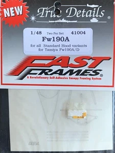 1/48 True Details FOCKE WULF Fw 190A/D CANOPY MASKS Fast Frames for Tamiya OOP - Picture 1 of 1