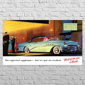 Poster Buick Roadmaster, 1955 | 23x33" mid size | Man cave room decor, retro car - Picture 1 of 4