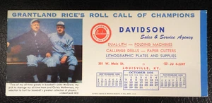 1956 Ink Blotter John McGraw Christy Mathewson NY Giants Grantland Rice Champs - Picture 1 of 2