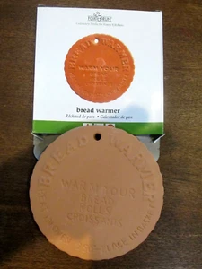 FOX RUN TERRA COTTA BREAD WARMER DISC WITH BOX 4.5" ROUND ROLLS CROISSANTS - Picture 1 of 4