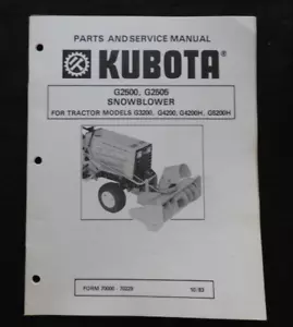 Kubota G2500 G2505 Schnee Gebläse Service & Teile Manuell G3200 G4200 G5200 - Bild 1 von 5