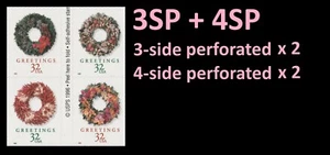 US 3249-3252 3252b Holiday Greetings Wreaths 32c 3SP 4SP block 4 A L MNH 1998 - Picture 1 of 1