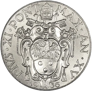 Italy (Vatican) 1936 (Anno XV) 2 Lire BU - Picture 1 of 2