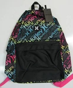 Mochila estampada Hurley para niños con bolsillo para computadora portátil de 15" 9A7109-KST nueva con etiquetas - Imagen 1 de 6