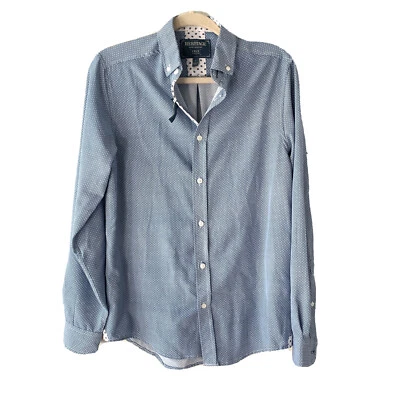 Heritage Report Collection Button Down Shirt Mens Small Blue Multi Print  - Image 1 of 4