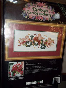 Christmas Ribbon Embroidery Dimensions Joy Barbara Mock Gallery Collection - Picture 1 of 7