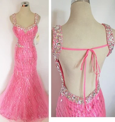 Nuevo con etiquetas Vestido de fiesta Party Time 6039 ROSA INTENSO $498 Fiesta Baile de graduación 12 Foto 1 de 2