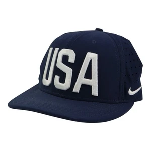 Nike True Dri-Fit Team USA Big Logo Blue Snapback Hat Cap TEAM USA Olympics - Picture 1 of 6