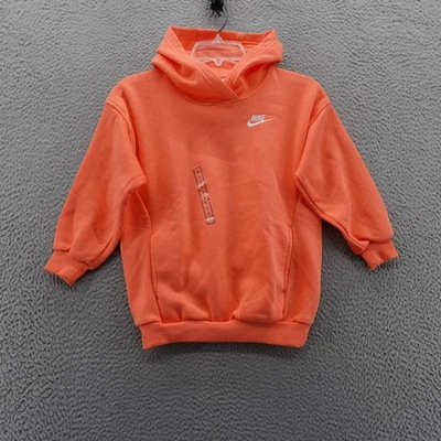 Nike Kids Orange Pullover Hoodie Size S Cotton Blend Athletic Sweatshirt NEW - Image 1 of 4