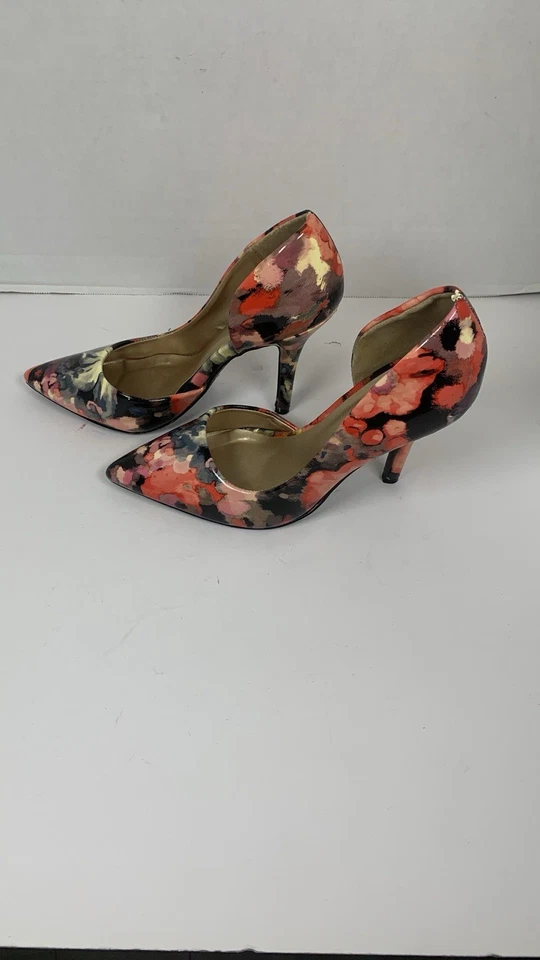 Qupid   Women Patent Pink Orange Pointed Toe Pump Heel Size 8 - Image 1 of 4