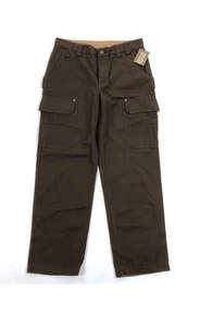 NEW Duluth Trading Co Pants Mens 32x28 Chocolate Brown Fire Hose Work Cargo NWT - Picture 1 of 9