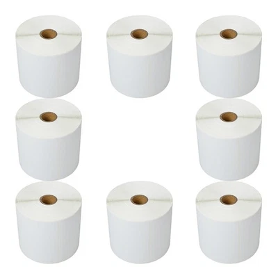 8 ROLLOS 4" X 6" de 500 piezas Etiqueta Térmica Directa para Zebra LP 2844 ZP450 Eltron 4X6 - Imagen 1 de 4