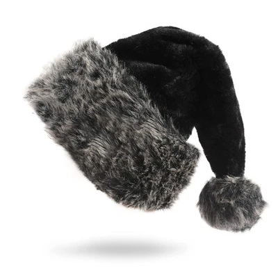 Chapéu de Papai Noel Fofo 18 Polegadas para Adultos - Roupa de Cabeça Preta de Natal para Mulheres e Eu... - Imagem 1 de 4