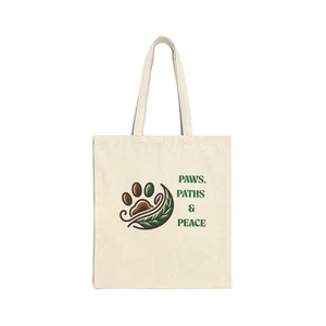 Nature Dog Lover Cotton Canvas Tote Bag, Eco-Friendly Reusable Shopping Bag, - Picture 1 of 5