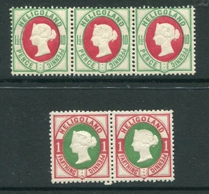 HELIGOLAND QV German States MH MNH (with gum) Pair and Strip x3 5 Stamps - Picture 1 of 2
