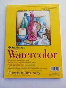 Strathmore - Watercolor Paper Pad - 300 Series - Tape-Bound 9" x 12" - 12 sheets - Picture 1 of 2