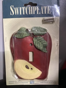 Vintage NEU Figi handbemalter Lichtschalter Wandteller Apfel Obst - Bild 1 von 6