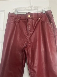 Red Faux Leather Pants - Picture 1 of 2