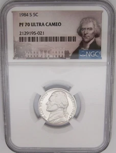 1984-S JEFFERSON NICKEL NGC PF70 ULTRA CAMEO = RARE & SCARCE w/ Book $650! - Picture 1 of 10