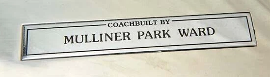 Vintage Rolls Royce Car Mulliner Park Ward Coach Tag Trunk Boot Badge Brass Foto 1 de 1