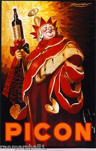 Picon Orange Quinouina Vintage French Nouveau France Poster Print Advertisement - Picture 1 of 1