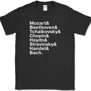 Famous Classical Composers Names T-Shirt Orchestra Music Classic Novelty Tee - Picture 1 of 10