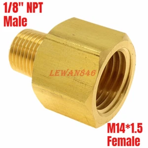 Adaptador de medidor reductor de tubería 1/8 NPT macho a M14 X 1,5 hembra montaje de latón - Imagen 1 de 5