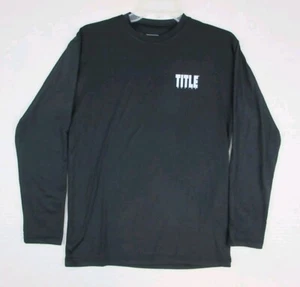 Title Boxing Long Sleeve Shirt Mens Sz Large Activewear Stretch Crew Black MMA - Picture 1 of 10