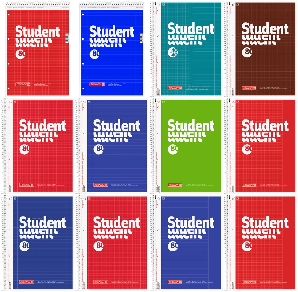 BRUNNEN (BAIER & SCHNEIDER GMBH & CO. KG) Brunnen Collegeblock Student (Liniert Kariert Blanko Duo Rautiert Linkshänder)