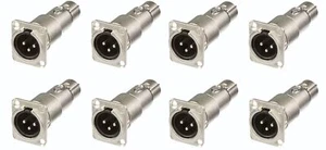 8 Neutrik NA3MDF 3 Pin Mic XLR Male to Female Adapter Feed / Pass Thru Converter - Picture 1 of 1